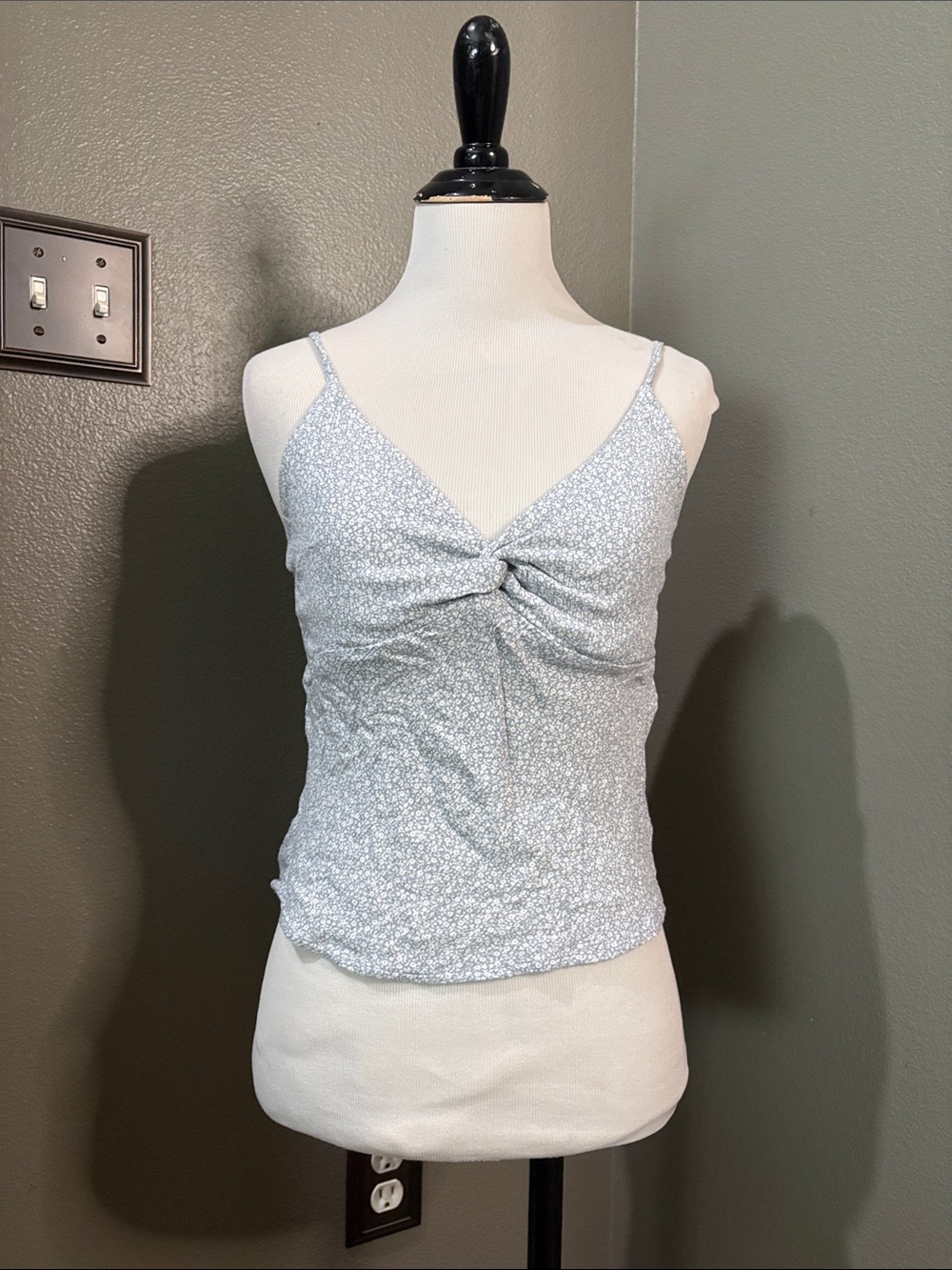 Abercrombie & Fitch Pale Blue Floral Twist-Front Cami